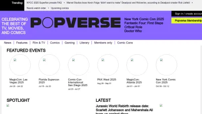 Screenshot preview of thepopverse.com
