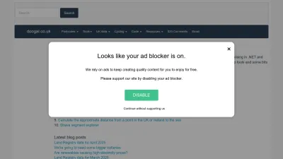 Screenshot preview of doogal.co.uk