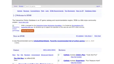 Screenshot preview of ifdb.org