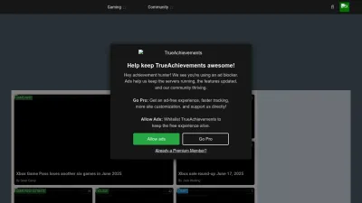 Screenshot preview of trueachievements.com