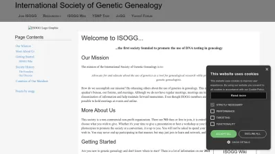 Screenshot preview of isogg.org