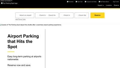Screenshot preview of theparkingspot.com