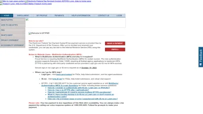 Screenshot preview of eftps.gov