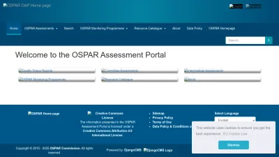 Screenshot preview of oap.ospar.org