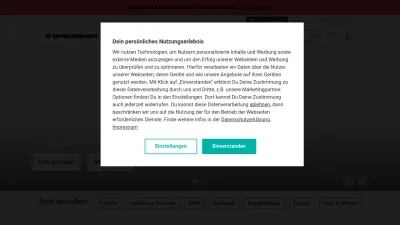 Screenshot preview of spreadshirt.de