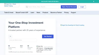 Screenshot preview of angelone.in