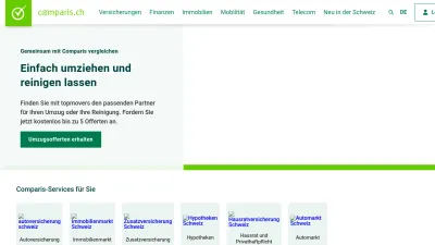 Screenshot preview of comparis.ch