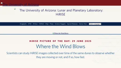 Screenshot preview of hirise.lpl.arizona.edu