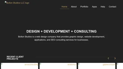 Screenshot preview of boltonstudios.com
