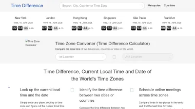 Screenshot preview of zeitverschiebung.net