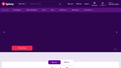 Screenshot preview of spinny.com