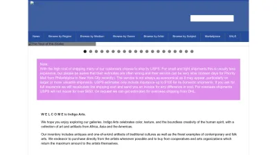 Screenshot preview of indigoarts.com