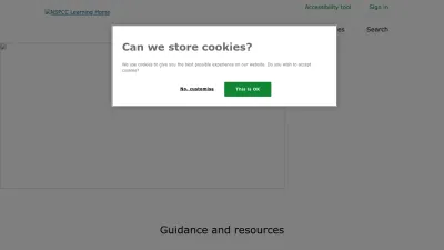 Screenshot preview of learning.nspcc.org.uk