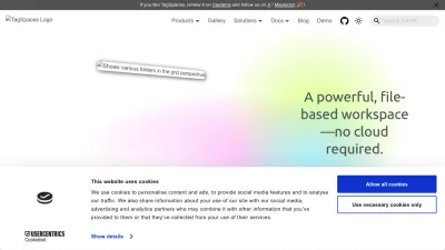 Screenshot preview of tagspaces.org