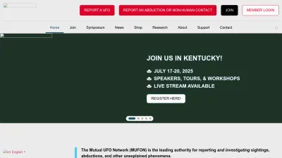 Screenshot preview of mufon.com