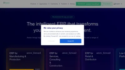 Screenshot preview of axelor.com