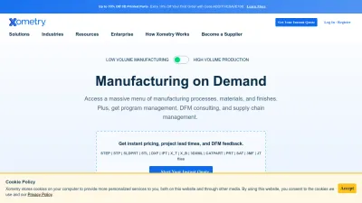 Screenshot preview of xometry.com