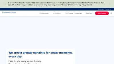 Screenshot preview of oneamerica.com