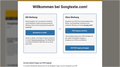 Screenshot preview of songtexte.com