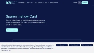 Screenshot preview of icscards.nl