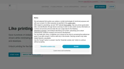 Screenshot preview of ezeep.com
