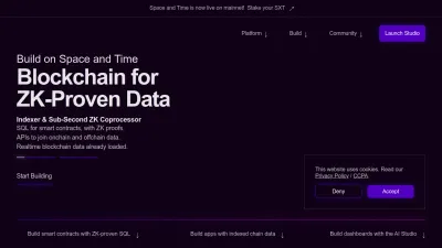 Screenshot preview of spaceandtime.io