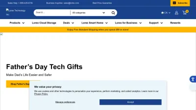 Screenshot preview of lorex.com