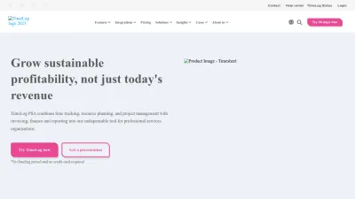 Screenshot preview of timelog.com