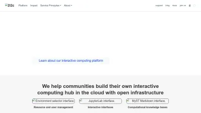 Screenshot preview of 2i2c.org