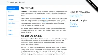 Screenshot preview of snowballstem.org