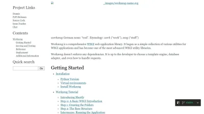 Screenshot preview of werkzeug.palletsprojects.com