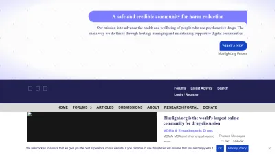 Screenshot preview of bluelight.org