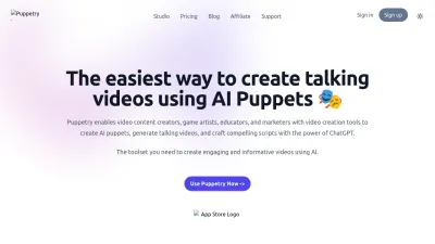 Screenshot preview of puppetry.com