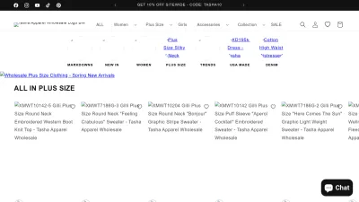 Screenshot preview of tashaapparel.com