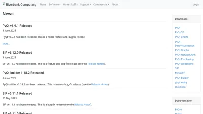 Screenshot preview of riverbankcomputing.com
