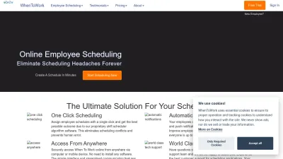 Screenshot preview of whentowork.com