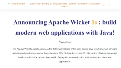 Screenshot preview of wicket.apache.org