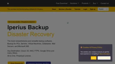 Screenshot preview of iperiusbackup.com