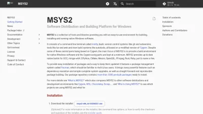Screenshot preview of msys2.org