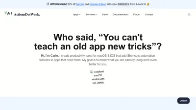 Screenshot preview of actions.work