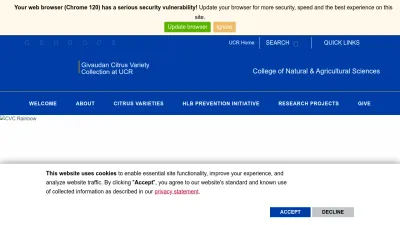 Screenshot preview of citrusvariety.ucr.edu