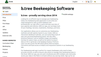 Screenshot preview of btree.at