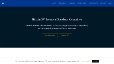 Screenshot preview of tsc.bsvblockchain.org