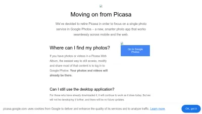 Screenshot preview of picasa.google.com