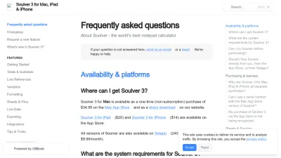 Screenshot preview of documentation.soulver.app