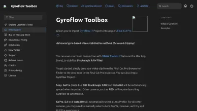 Screenshot preview of gyroflowtoolbox.io