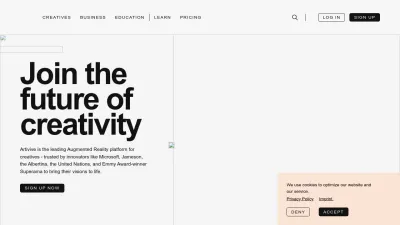 Screenshot preview of artivive.com