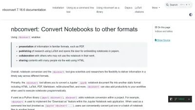 Screenshot preview of nbconvert.readthedocs.io