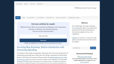 Screenshot preview of obliviousinvestor.com