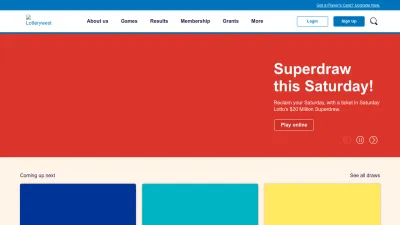 Screenshot preview of lotterywest.wa.gov.au